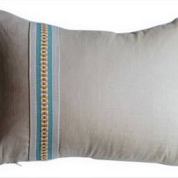 Kravet Fabric Pillow Covers, Gold Taupe Stripe, Set Of Two - thumbnail 4