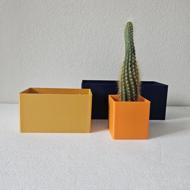Colorful Wall Planter, Rectangular Mounted Plant Pot For Cacti & Small Plants - image 1