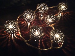 7 Balls Hanging Lamp Made Of Coconut Shell Bedroom Light Wooden Garden Handmade Lantern - thumbnail 1