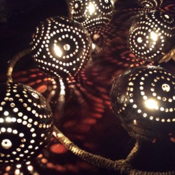 7 Balls Hanging Lamp Made Of Coconut Shell Bedroom Light Wooden Garden Handmade Lantern - thumbnail 3