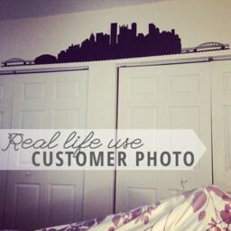 Pittsburgh City Skyline Silhouette - Wall Decal Custom Vinyl Art Stickers - thumbnail 3