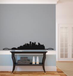 Pittsburgh City Skyline Silhouette - Wall Decal Custom Vinyl Art Stickers - thumbnail 1