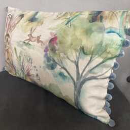 Hand-Painted Countryside Hare Cushion - Unique Home Decor Accent Voyage - thumbnail 3