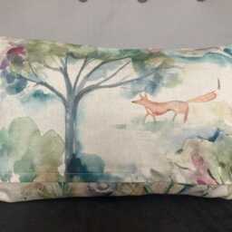 Hand-Painted Countryside Hare Cushion - Unique Home Decor Accent Voyage - thumbnail 2
