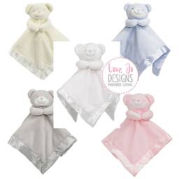 Personalised Baby Comforter, Teddy Bear Comfort Blanket, New Baby Gift, Boys & Girls Snuggle Teddy, Silk Backing, Teddy Bear, Blanket - thumbnail 2