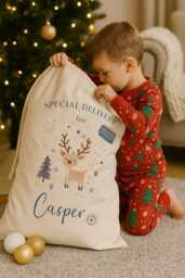 Personalised Santa Sack, Christmas First Present Eve Box, Stocking, Stocking