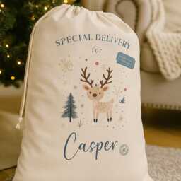 Personalised Santa Sack, Christmas First Present Eve Box, Stocking, Stocking - thumbnail 2