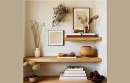 Handmade Rustic Oak Floating Shelf Straight Edge, Brackets Included