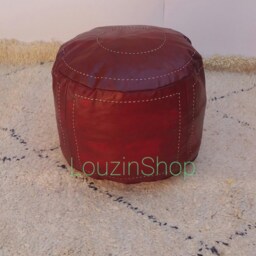 Naturel Leather Pouf, Moroccan Poufmoroccan Ottoman Pouf Foostoolmoroccan Leatherpoufsttuning Moroccan - thumbnail 3
