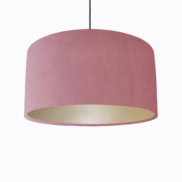 Light Pink Lampshade in Velvet With Champagne Lining - image 1