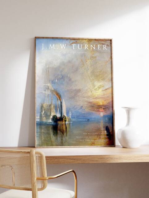 William Turner Exhibition Art Print, J. M. W. Poster, The Fighting Temeraire, Classical Painting Art, Office Decor, A1/A2/A3/A4 - image 1