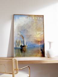 William Turner Exhibition Art Print, J. M. W. Poster, The Fighting Temeraire, Classical Painting Art, Office Decor, A1/A2/A3/A4 - thumbnail 1