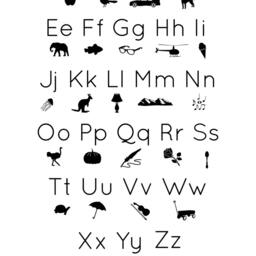 Educational Homeschooling Decor Abc Alphabet Picture Icons Silhouettes - Wall Decal Custom Vinyl Art Stickers - thumbnail 3