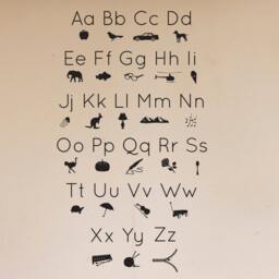 Educational Homeschooling Decor Abc Alphabet Picture Icons Silhouettes - Wall Decal Custom Vinyl Art Stickers - thumbnail 1