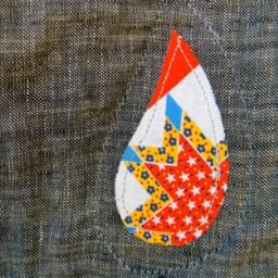 Vintage Scrap Raindrop Quilt Toddler Blanket, Lap Throw - 38x48 - thumbnail 4