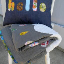 Vintage Scrap Raindrop Quilt Toddler Blanket, Lap Throw - 38x48 - thumbnail 3
