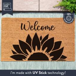 Welcome Sunflower Door Mat - Flower Summer Doormat Spring Decor Gift Front Custom Design - thumbnail 1