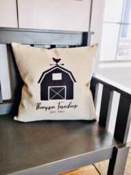 Personalized Farmhouse Linen Pillow Cover Rustic Barn Decor - thumbnail 1