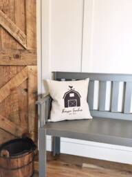 Personalized Farmhouse Linen Pillow Cover Rustic Barn Decor - thumbnail 3