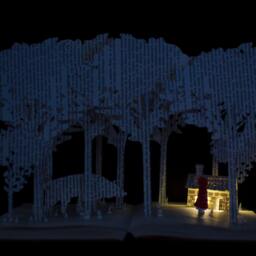 Red Riding Hood Book Sculpture - Altered Art With Led Light - thumbnail 2