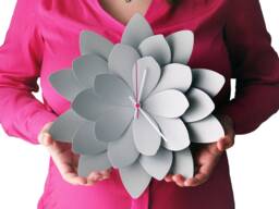Lotus Flower Wall Clock, Large Metal Farmhouse Decor - thumbnail 1