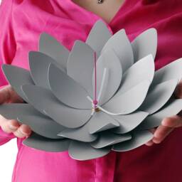 Lotus Flower Wall Clock, Large Metal Farmhouse Decor - thumbnail 2