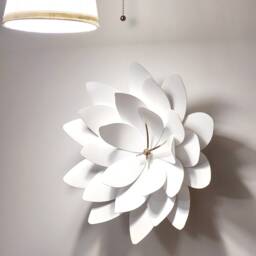 Lotus Flower Wall Clock, Large Metal Farmhouse Decor - thumbnail 3