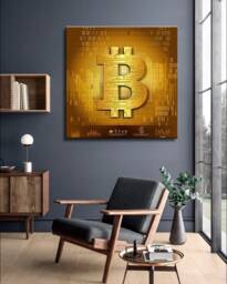 Cryptocurrency Canvas Wall Art - Bitcoin & Blockchain Inspired Decor Modern Artwork For Crypto Enthusiasts Investors