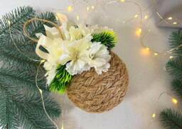 White Christmas Tree Ornaments For Gift Decoration Crochet Presents Rustic Home Decor Teacher Bowl Filler - thumbnail 1