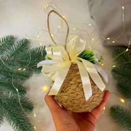 White Christmas Tree Ornaments For Gift Decoration Crochet Presents Rustic Home Decor Teacher Bowl Filler - thumbnail 2