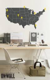 Push Pin Decal - Large Usa Wall Map Sticker Travel Destination Decal M001 - thumbnail 1