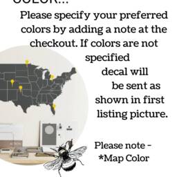 Push Pin Decal - Large Usa Wall Map Sticker Travel Destination Decal M001 - thumbnail 2