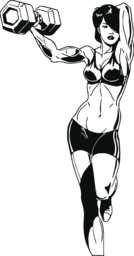 Wall Vinyl Decal Beautiful Fitness Girl Muscle Figure Force Gym & Decor - #2428Dn - thumbnail 1