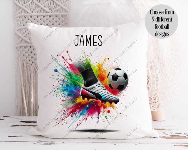 Football Cushion, Boys Football, Gift, Theme, Goalkeeper Boots, Fan, Goalkeeper, Bedroom - image 1