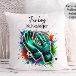 Football Cushion, Boys Football, Gift, Theme, Goalkeeper Boots, Fan, Goalkeeper, Bedroom - thumbnail 2