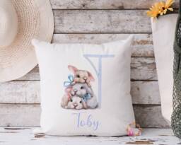 Bunny Cushion, Rabbit Pillow, Girl Bunny, Gift, Easter Lover, Gift For Little Girl, Boy, Christening Gift - thumbnail 1