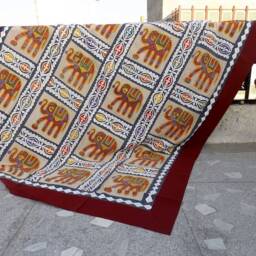 Handmade Sari Patchwork King Bedspread Bohemian Applique Embroidered Bed Cover - thumbnail 2