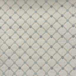 Blue Green Geometric Trellis Jacquard Fabric Flat Roman Shade - Cl1187 - thumbnail 4