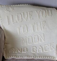 I Love You To The Moon & Back Crochet Baby Blanket Pattern - thumbnail 1