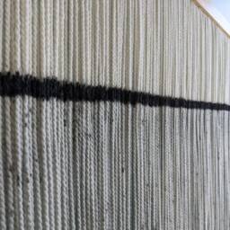 Large Dip Dye Wall Hanging, Black Tapestry, Yarn Art, Decor, Woven Dyed Minimalist Fiber Art - thumbnail 3