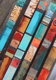 Orig. Abstract Modernistic Eclectic Global Ethnic Tribal Wood Cubistic Mid Centry Modern Wall Decor Sculpture Found Object Art Assemblage - thumbnail 1