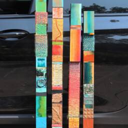 Orig. Abstract Modernistic Eclectic Global Ethnic Tribal Wood Cubistic Mid Centry Modern Wall Decor Sculpture Found Object Art Assemblage - thumbnail 3