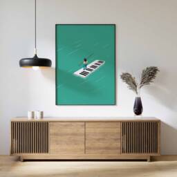 Piano Music Print, Poster, Retro Gift, Wall Art, Gift For Lover, Musician, Vintage Art - thumbnail 2