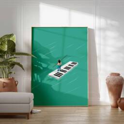 Piano Music Print, Poster, Retro Gift, Wall Art, Gift For Lover, Musician, Vintage Art - thumbnail 3