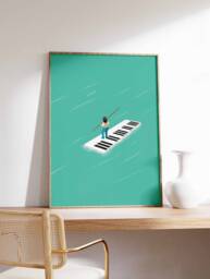 Piano Music Print, Poster, Retro Gift, Wall Art, Gift For Lover, Musician, Vintage Art - thumbnail 1
