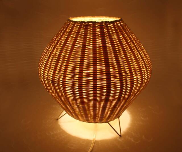 Handmade Rattan Table Lamp - Natural Woven Desk Lighting - image 1