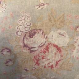 Floral Linen Cushion Cover Cabbages & Roses Tulips Design - thumbnail 2