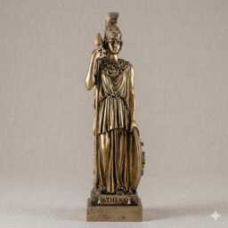 Athena Statue 10-Inch Greek Goddess Of Wisdom, Gold Patina Cast Marble