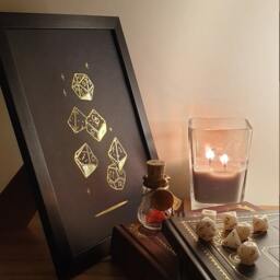 A4 Metallic Foil Dnd Falling Dice Wall Art, Fantasy Print in Copper, Gold, Silver Or Rose Gold - thumbnail 2