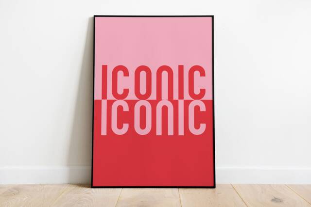 Iconic A4 Print - Typography Print, Wall Art, Music Lyrics Poster, Pink Bold Prints For Bedroom - image 1